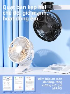 Quạt Điện USB Mini Cầm Tay Không Tiếng Ấp Ủ Học Sinh Sạc Máy Tính Để Bàn Văn Phòng Quạt Bàn Cài Vào Giường J1074