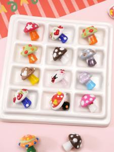 ลูกปัดหัวเห็ดเล็กวาดด้วยมือ ลูกปัดหินแก้ว DIY สร้อยข้อมือ สร้อยคอ สายโทรศัพท์ อุปกรณ์ทำเครื่องประดับ ลูกปัดหินแก้ว