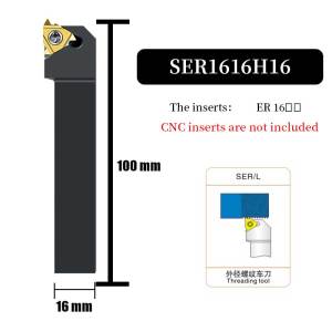 SER SEL Giá Đỡ Dụng Cụ Tiện Ren Ngoài Máy Tiện CNC Dụng Cụ Cắt Thanh - Thép Phủ Đen Cứng Để Gia Công Chính Xác