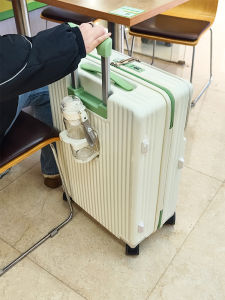 New 2025 Womens Luggage Fashion Trend Soft ABS PC Material Multi-Functional Password Lock Front Opening Shockproof Wheel