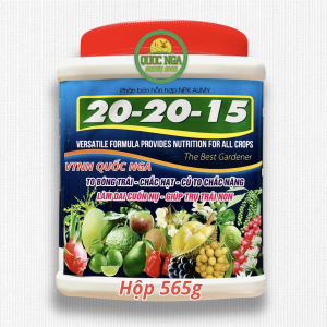 PHÂN BÓN LÁ NPK 20-20-15 HỖN HỢP MƯỚT LÁ QUẢ TO BÓNG ĐẸP HỘP 565 gram