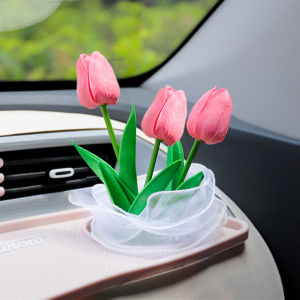 HUAYUQIANYU | Tulip Flower Bouquet Auto Ornament