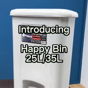 HAPPY Dustbin | Pedal Waste Bin |  25L 35L | Trash Bin | Kitchen Bin