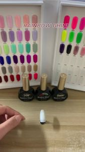 Rainbow Ghini 15ml Neon Gel Nail Polish Candy Fluorescence Colors Semi Permanent UV Varnish Hybrid Gel Paint Nail Art Glue Bar