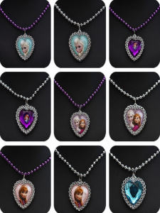 Princess Sofia Plush Pendant Necklace Childrens Gift Plastic Heart Shaped Jewelry for Girls Ice Age Inspired Accessories