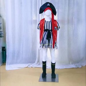 2025 Trendy Girls Pirate Costume Set with Hat Vest Belt & Boot Covers Sailor Dress Age 3-12 Halloween Cosplay Adventure Outfit