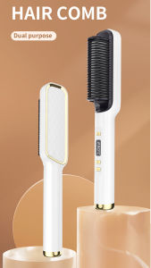 Electric Hot Comb Multifunctional Hair Straightener Curler Comb Negative Ion Anti-Scalding Crimper Hair Iron