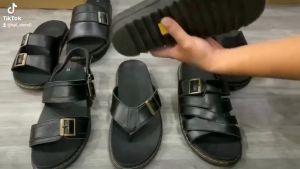 Dép quai ngang doctor martens thái lan da bò cao cấp đế cao 4cm full hộp DT5