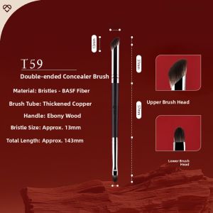 Tan Art Double-Headed Concealer Brush Precision Coverage for Dark Circles And Fine Lines Portable Makeup Brush Beauty Tool