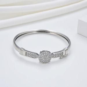 Y436 【COD】 Gelang Titaniun Perak Wanita Diamond Titanium Premium Lapis 18K Anti Karat Berlian Korea Untuk Wanita Perhiasan perak