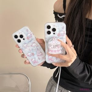 เคสโทรศัพท์มือถือ KT Cat ดีไซน์น่ารักสไตล์ญี่ปุ่น ปกป้องเต็มจอ ดูดซับแม่เหล็ก สำหรับ Apple iPhone 16 pro Max 17 pro Max