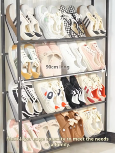 3/4/5 Layer Space-Saving Shoe Rack Metal Shoe Rack Stainless Steel Shoe Storage Shelf