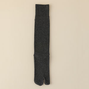 Womens High-Tube Socks Breathable Pure Cotton Vertical Stripes Two-Finger Tabi Miu Style Colorful Versatile Cotton Long Socks