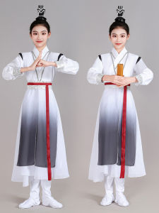 Youthful Dance Performance Costume Childrens Traditional Chinese Clothing Ink Wash Reading National Learning Hanfu Classical Dance Show Outfit