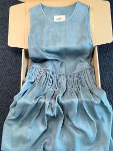 YUFUQING | Elegant French Style Long Dress Blue Cotton Linen Strapless Sleeveless Womens Summer New Fashion Commute Polyester Fiber