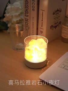 Rechargeable Himalayan Salt Lamp Aroma Therapy Night Light with Dimmable Warm Glow Relaxing Bedroom Decor Gift