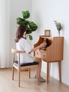 HFJ ลายไม้เก้าอี้ เก้าอี้อ่านหนังสือ เก้าอี้กินข้าวทันสมัย เก้าอี้คาเฟ่ มีพนักพิงหลัง เก้าอี่พักผ่อน สไตล์ยุโรปเก้าอี