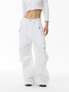 WLNEXT | American Street Design White Paratrooper Work Pants
