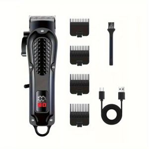 Professional mens hair trimmer with LED display rechargeable lithium battery USB charging wireless trimmer suitable for trimmi