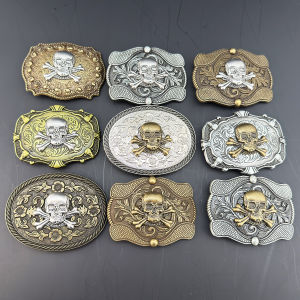 1 Piece of Vintage Exquisite Dark Skull Smooth Buckle Western Cowboy Belt DIY Plate Buckle Accessories