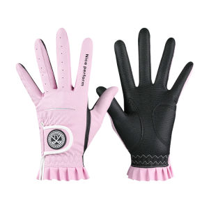 TTYGJ | Non-slip Breathable Wear-resistant PU Leather Golf Gloves Pink