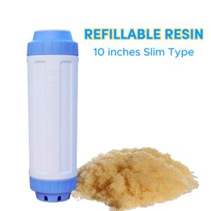 Water Filter 10" Slim Type Refillable Resin Water Softener 5 Micron Filter Replacement