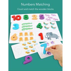 Treehole Wooden Early Learning Montessori Educational Maths Alphabets Numbers and Letters Matching Kids Tracing Box Set