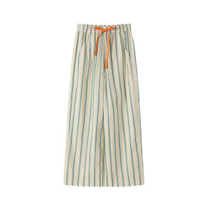 Pure Cotton Long Sleeve Home Clothes Set Contrast Color Sleepwear Autumn Winter Outerwear Comfortable Slimming Pyjamas