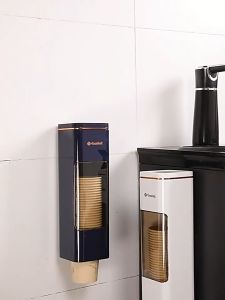 Giá để cốc giấy gắn tường tự động Kệ để cốc giấy dùng 1 lần thông minh chống bụi lấy ra vô cùng tiện lợi