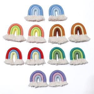 45X40มม. 1ชิ้น/ถุงทำด้วยมือผ้าฝ้ายถักพู่ห้อยสำหรับต่างหู DIY สร้อยคอพวงกุญแจการทำเครื่องประดับ