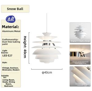 Scandinavian Designer Snowball Ph Pendant Light