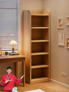 Corner Solid Wood Floor-standing Slim Bookshelf