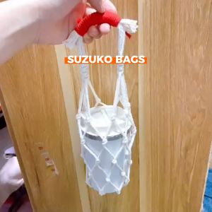 Túi đựng ly giữ nhiệt túi lưới đựng bình cốc nước cầm tay cá nhân mini văn phòng cute cotton đẹp SUZUKO BAGS TL01