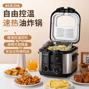 AULDA Kitchen Heat Oil Fryer 2000W Single Cylinder Desktop Structure for Commercial Use Ideal for Frying Noodles and Fish
