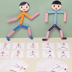 Wooden Montessori-Latihan Prasekolah Puzzle Humanoid Untuk Anak Mainan Edukasi DIY Latihan