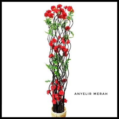Bambu Ulir Anyelir Merah 150 cm (Tidak termasuk Vas/Pot)