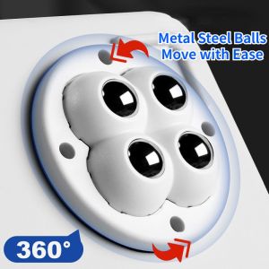 4 Pieces Set Movable Push Casters Adhesive Swivel Wheels Casters Coffee Table Furniture Spinner Wheels Non-Drill Rotary Pulleys Wheel