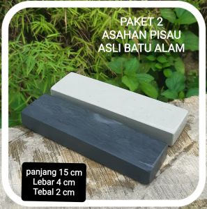 paket 2 pcs Pengasah Pisau Asli Batu Alam Grit 8000 dan Grit 6000 size 15 x 4 x 2 cm