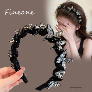 Temperament Elegant Crystal Butterfly Hair Hoop Fashion Sweet Non-slip Headband Party Hair Accessories