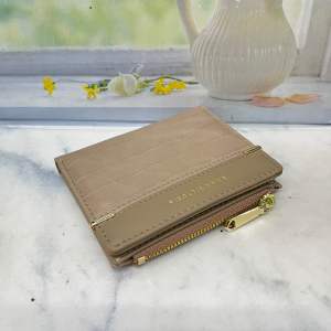 DOMPET LIPAT WANITA KULIT BUAYA TIPIS RESLETING KANCING - EMMA VICTORIA PLAT