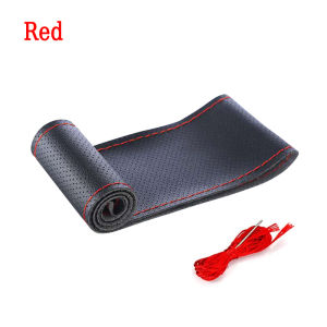 DIY Hand Sew Microfiber Leather Steering Wheel Cover Stretch Anti-Slip Protector with Needle & Thread Auto Interior Accessory