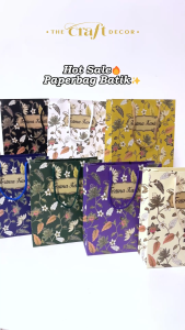 The Craft Decor 10pcs Batik Pattern Paper Gift Bag | Goodies Bag | Kahwin Party Doorgift Bag with Handle | Beg Hantaran
