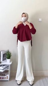 Blair Flare Pants & Celana Kulot Knit Premium: Pilihan Celana Panjang Wanita Highwaist
