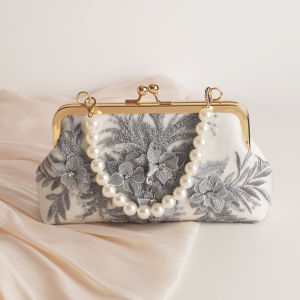 New Chinese Style Handbag for Cheongsam Evening Gown Small Crossbody Shoulder Bag with Metal Chain Strap Artistic National Style