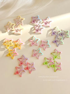 กิ๊บติดผมลายดาวแบบอ่อนๆ สำหรับผู้หญิง กิ๊บติดผมสไตล์เกาหลี ทรงห้าแฉก ตกแต่งด้วยดอกไม้และใบไม้ ทรงห้าแฉก ทรงห้าแฉก