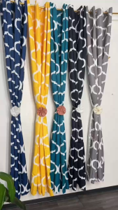 Modern Geometric Curtains with Metal Rings Ideal for Living Room and Bedroom" 7ft haba and 140cm lapad super thick and semi-blackout