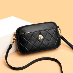 Mini Crossbody Bag for Elderly Women Summer Fashion Trend Soft PU Leather Mobile Phone Bag with Double Shoulder Strap