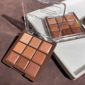 Pearlescent Matte Shimmer Eyeshadow Palette - 9 Earth Color Chocolate for Delicate Makeup Repair tray Payday 0ffer Eyeshadow Plate Nine Color Pearlescent Glitter pearlescent matte