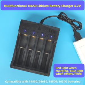 Universal Multi-Function 18650 Lithium Battery Charger 4.2V Quad Slot Fast Charge USB 3.7V Charging Box Dual Slot Special Use