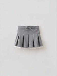 Marc&Janie | Vintage School Style Miu Bow Ruffle Baby Girls Autumn Skirt